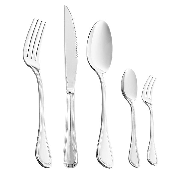 Faqueiro 30 Peças Com Faca Para Churrasco De Aço Inox Avalon - Wolff