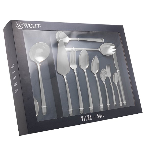 Faqueiro 54 Peças Aço Inox Viena - Wolff