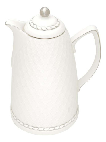 Garrafa Térmica Para Café E Chá De Porcelana Branco/prata - Wolff