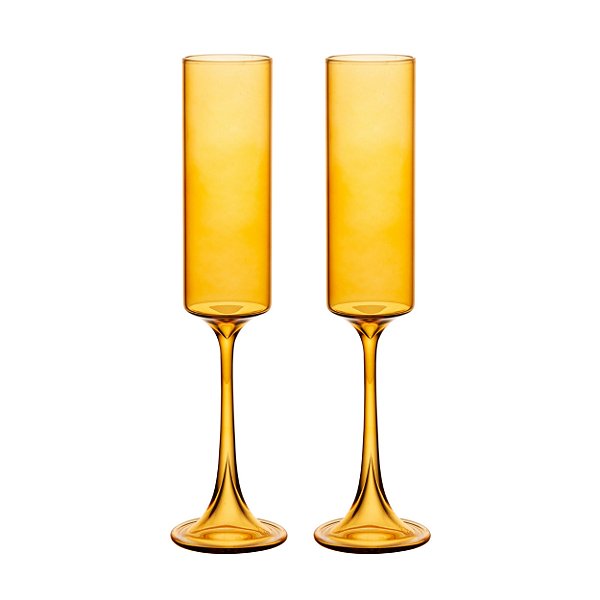 Jogo 2 Taças De Vidro Boro Champanhe 170ml Âmbar Fiesta - Lyor
