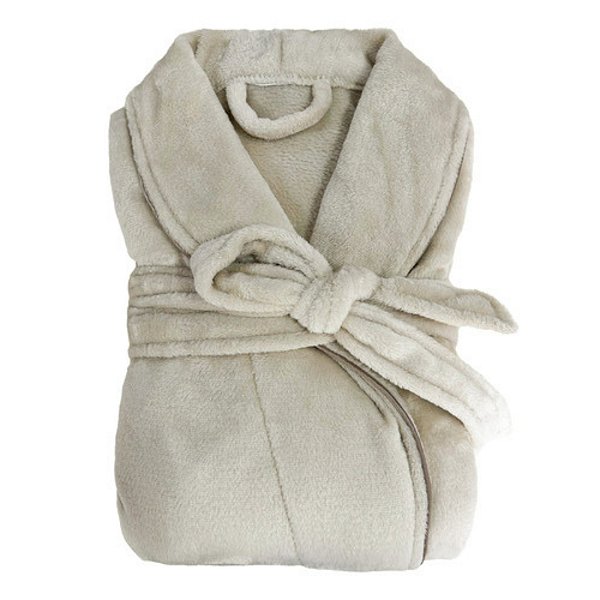 Roupão Unissex Tam. G Neo Velour Adulto Extra Macio Bege - Camesa