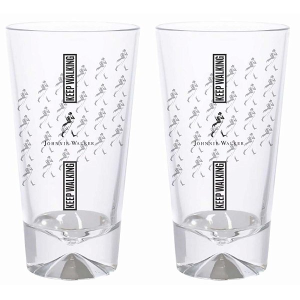 Jogo Com 2 Copos Para Whisky Long Drink Johnnie Walker Original 450ml