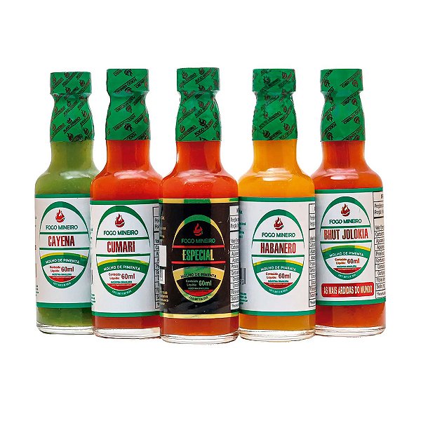 Kit Molho de Pimenta Fogo Mineiro 60mL