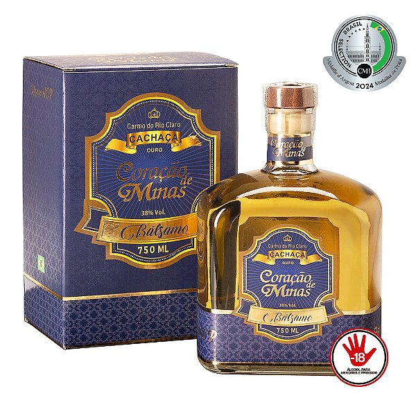 Cachaça Coração de Minas Bálsamo 750mL Premium 18 Anos (Premiada)