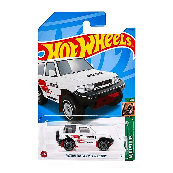 Carro Hot Wheels Mitsubishi Pajero Evolution Branca 2023 Lote P HKK36 3/5