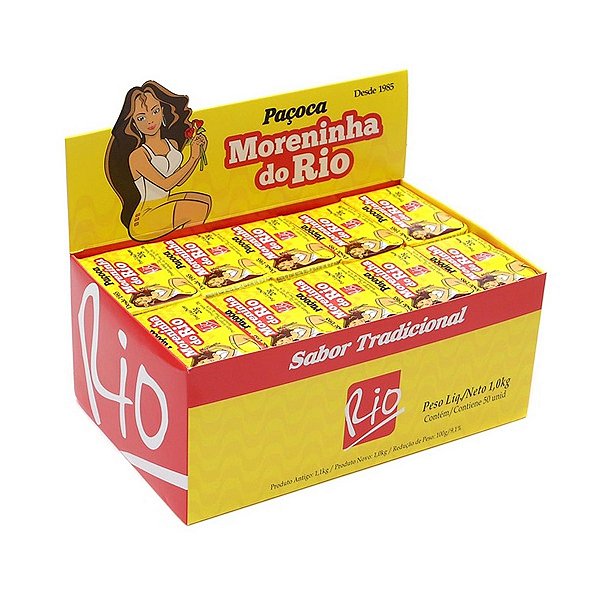 Paçoca Moreninha do Rio Tradicional 1Kg display com 50 unidades
