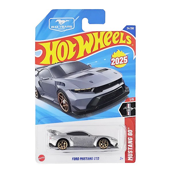 Carro Hot Wheels Ford Mustang GTD Prata 2025 Lote A HYW19 1/5