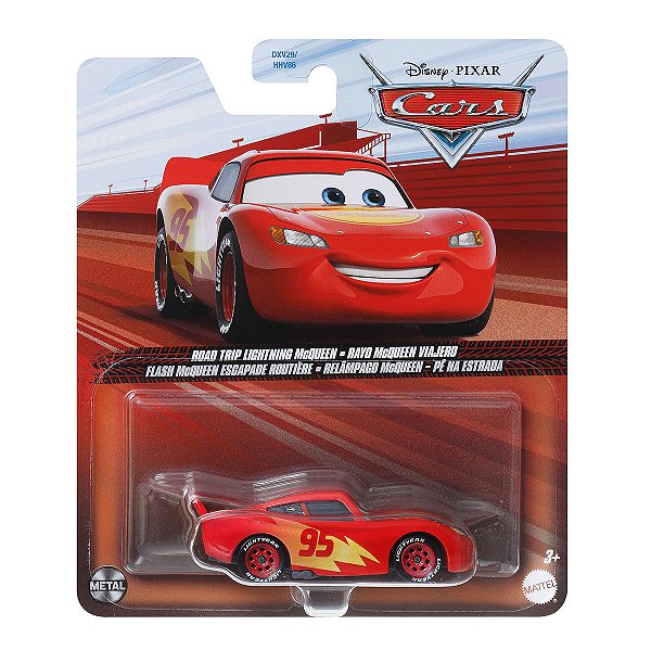 Carrinho Disney Pixar Cars Relâmpago McQueen Pé na Estrada HKY34
