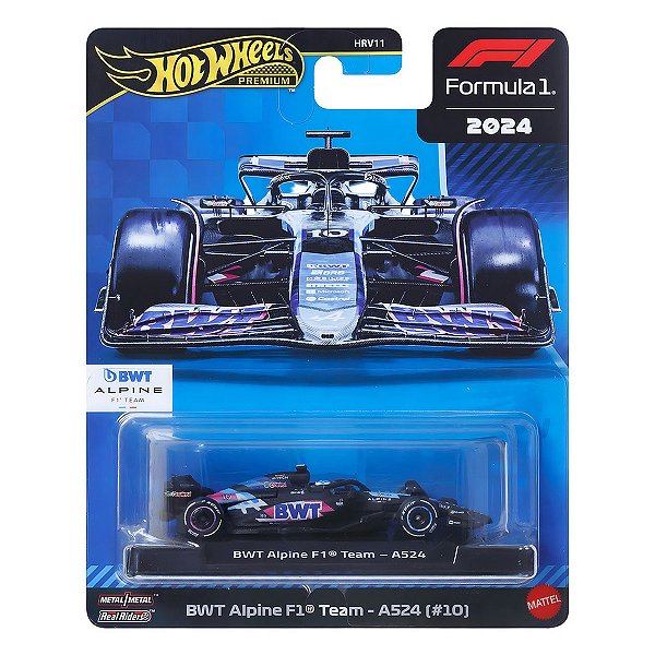 Carrinho Hot Wheels Premium F1 BWT Alpine F1 Team A524 #10 JBM21
