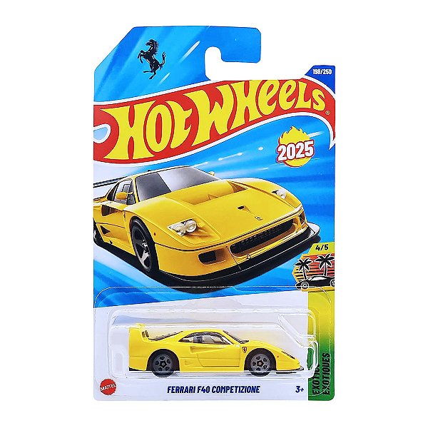 Carrinho Hot Wheels Ferrari F40 Competizione Amarela 2025 Lote Q JBB92 4/5