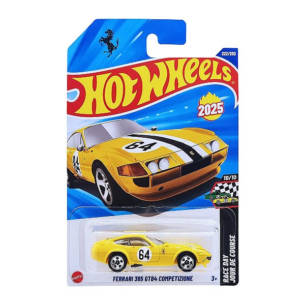 Carrinho Hot Wheels Ferrari 365 GTB4 Competizione Amarela 2025 Lote Q JBC19 10/10