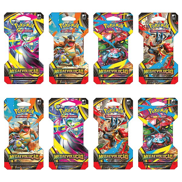Kit Booster com 6 Cartas Pokémon Mega Evolução Copag Cards