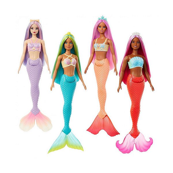 Boneca Mattel Barbie Fantasy Sereias Cabelo Colorido HRR02