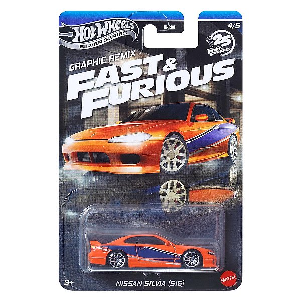 Carrinho Hot Wheels Silver Series Velozes e Furiosos Nissan Silvia S15 JBY48