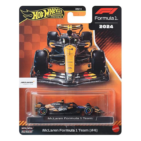 Carrinho Hot Wheels Premium Formula 1 McLaren Formula 1 Team #4 JBM11