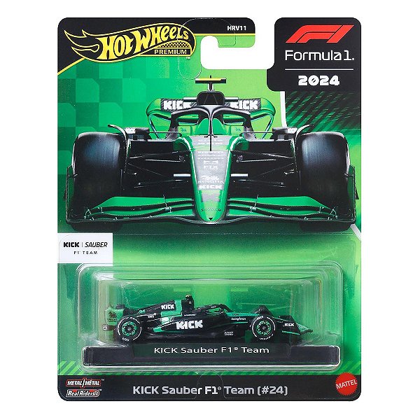 Carrinho Hot Wheels Premium Formula 1 Kick Sauber F1 Team #24 JBM23
