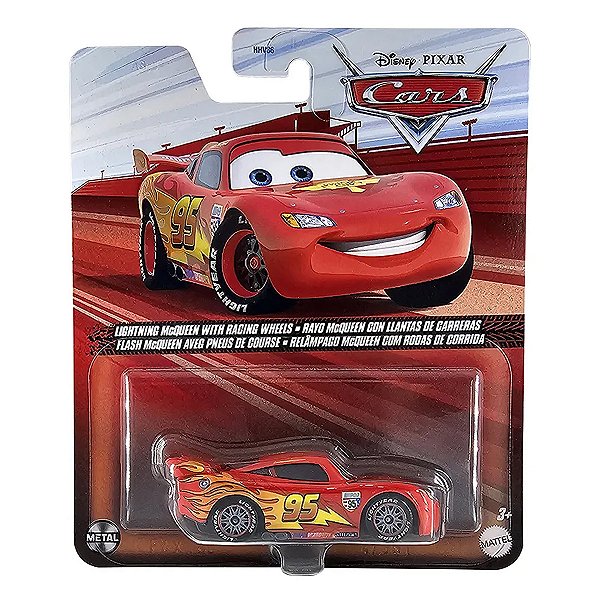 Carro Disney Pixar Cars Relâmpago McQueen com Rodas de Corrida FLM20