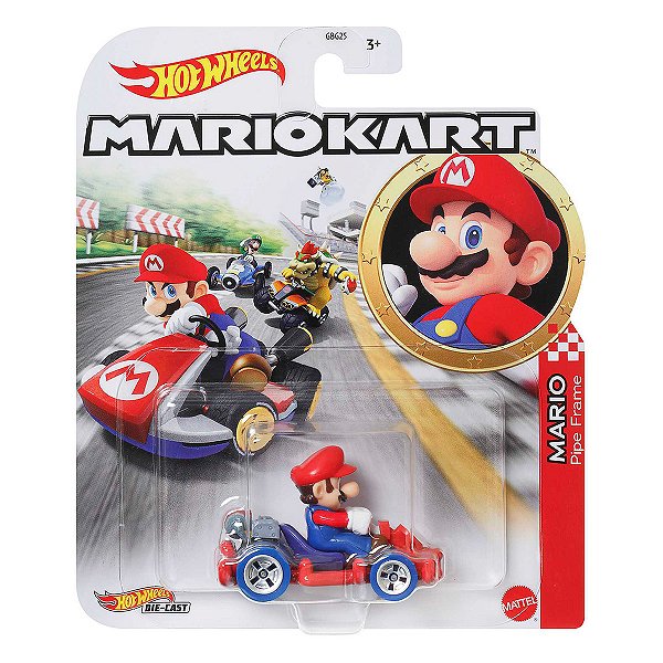Carrinho Hot Wheels Mario Kart Mario Pipe Frame HDB34