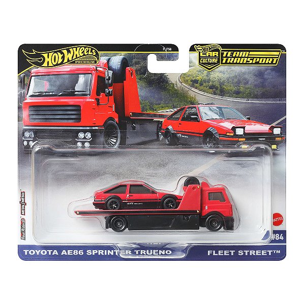 Team Transport Hot Wheels Premium Toyota AE86 Sprinter Trueno e Fleet Street JBM40