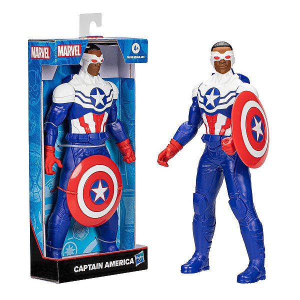 Boneco Marvel Olympus Capitão América Mighty Hero Series Hasbro 24cm F6936