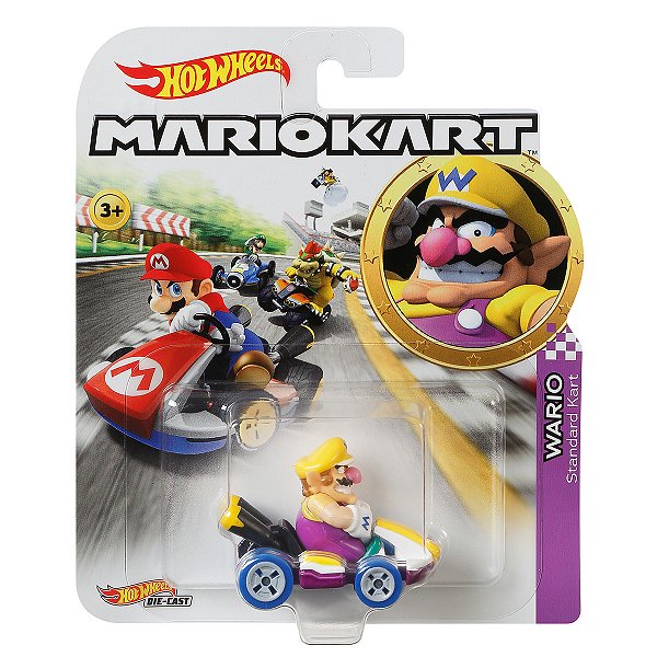 Carrinho Hot Wheels Mario Kart Wario Standard Kart GBG32