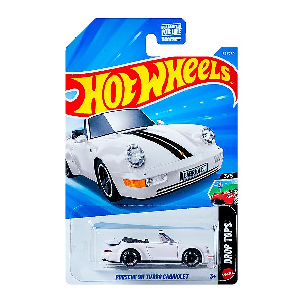 Carrinho Hot Wheels Porsche 911 Turbo Cabriolet Branco 2026 Lote C JJJ22 3/5