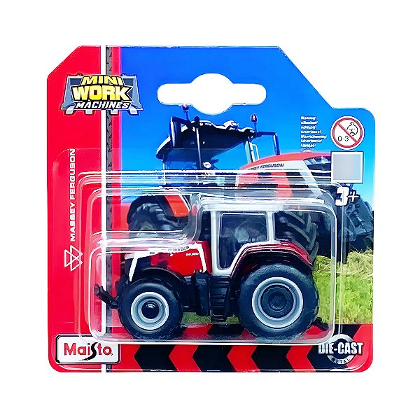 Trator Maisto Mini Work Machines Massey Ferguson 8S.265 Vermelho 15530B