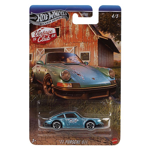 Carrinho Hot Wheels Silver Series 1968 Vintage Club 71 Porsche 911 JKY34