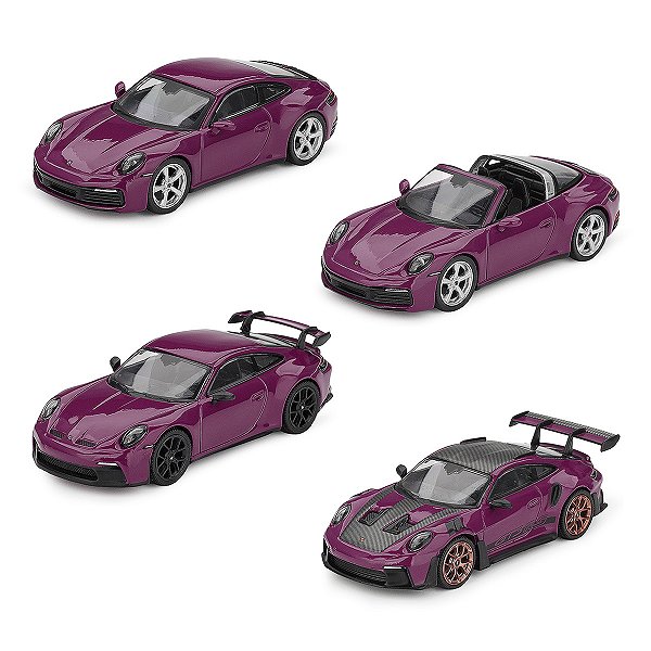 PRÉ-VENDA Mini GT #S0021 Porsche 911(992) Rubystone 4 Set