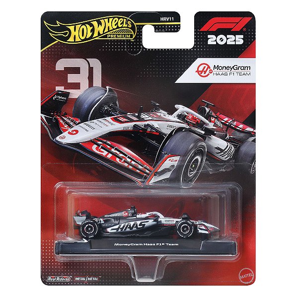 Carrinho Hot Wheels Premium Formula 1 Moneygram Haas F1 Team #31 JKD78