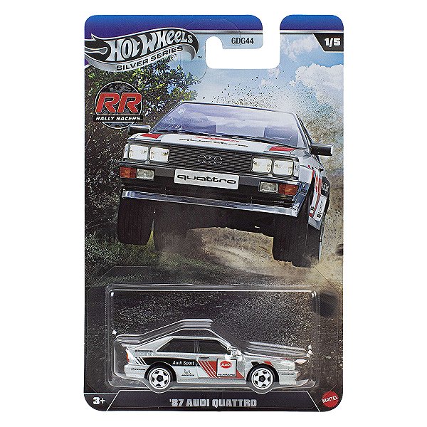 Carrinho Hot Wheels Silver Series RR Rally Racers 87 Audi Quattro JKX61