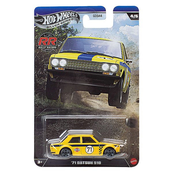 Carrinho Hot Wheels Silver Series RR Rally Racers 71 Datsun 510 JKX64