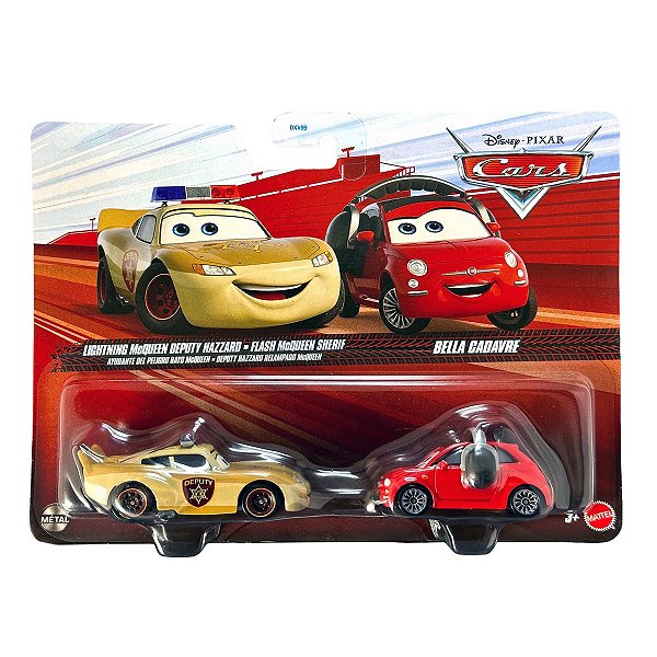 Carro Disney Pixar Cars Pack Deputy Hazzard Relâmpago McQueen e Bella Cadavre HLH70