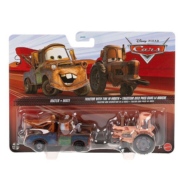 Carro Disney Pixar Cars Pack Mate e Trator com Pneu na Boca JKW71