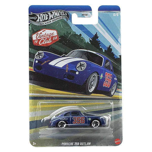 Carrinho Hot Wheels Silver Series 1968 Vintage Club Porsche 356 Outlaw JKY28