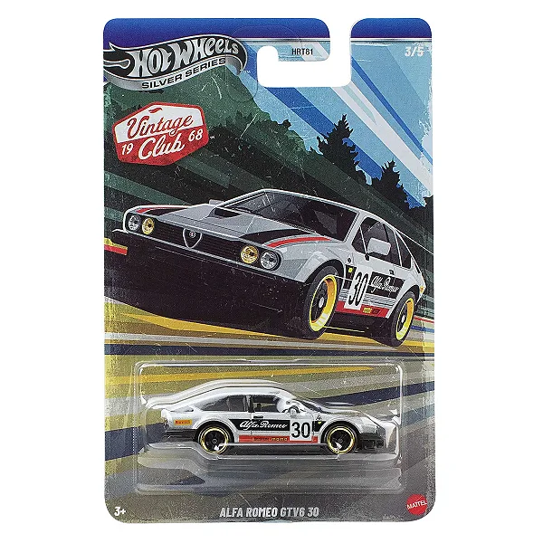 Carrinho Hot Wheels Silver Series 1968 Vintage Club Alfa Romeo GTV6 30 JKY30
