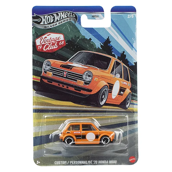 Carrinho Hot Wheels Silver Series 1968 Vintage Club Custom 70 Honda N600 JKY27