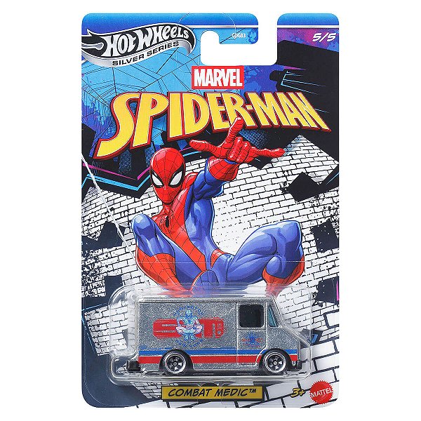 Carrinho Hot Wheels Silver Series Spider-Man Combat Medic JKX29