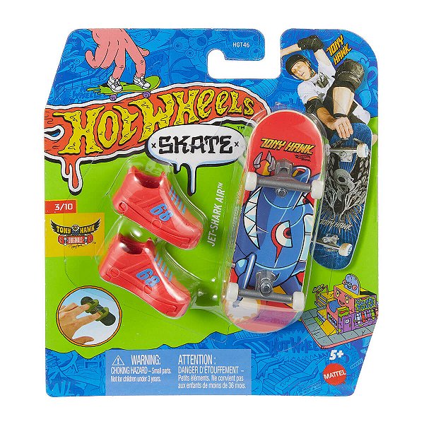 Skate de Dedo Hot Wheels Tony Hawk Jet-Shark Air JGL81