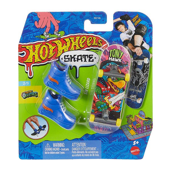 Skate de Dedo Hot Wheels Tony Hawk Sir Lizard JGL98