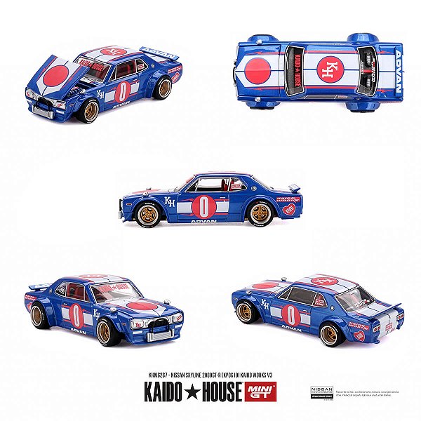 PRÉ-VENDA Mini GT Kaido House #287 Nissan Skyline 2000GT-R (KPGC10) Kaido Works V3