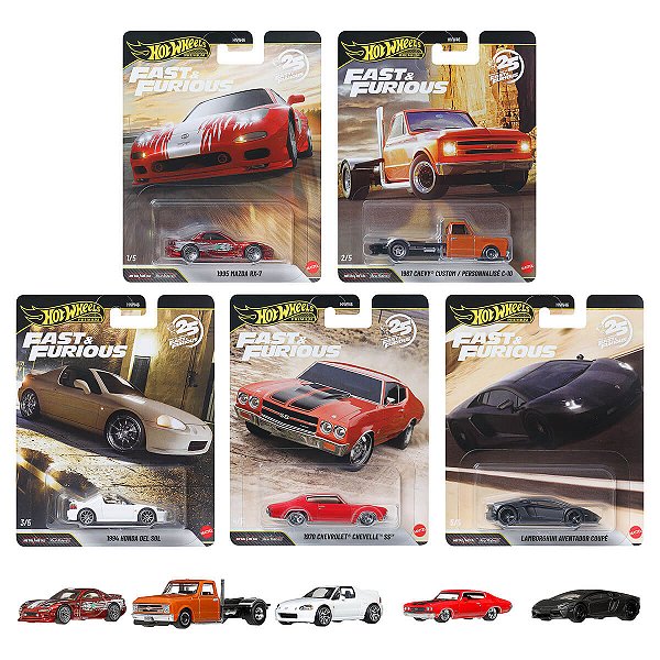 Carrinho Hot Wheels Premium Velozes e Furiosos Set Completo 944P