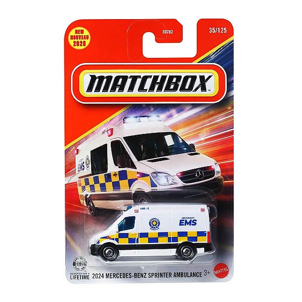 Carrinho Matchbox 2024 Mercedes-Benz Sprinter Ambulance 427 JHM32