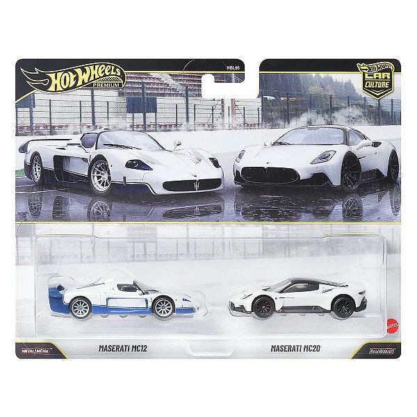 Carrinho Hot Wheels Premium 2 Pack Maserati MC12 Maserati MC20 JHW55