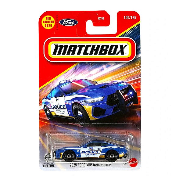 Carrinho Matchbox 2025 Ford Mustang Police 2026 Lote K JHM28
