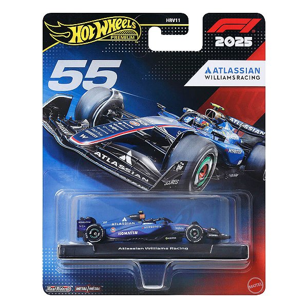 Carrinho Hot Wheels Premium Formula 1 Atlassian Williams Racing #55 JKD85