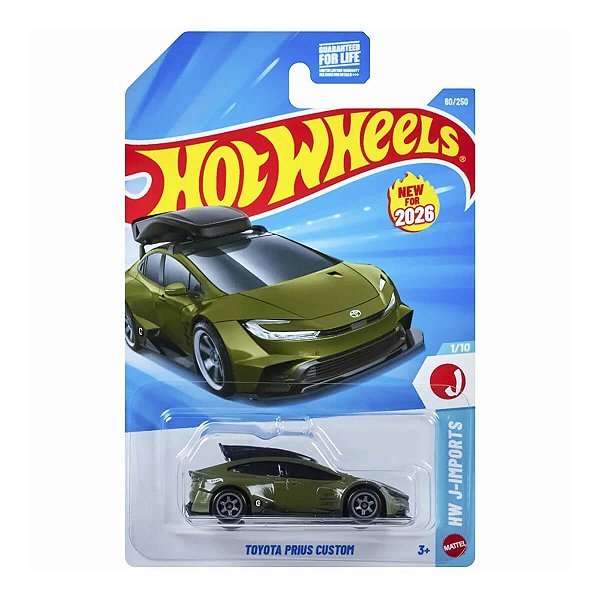 Carrinho Hot Wheels Toyota Prius Custom com Bagageiro 2026 Lote M JJL34