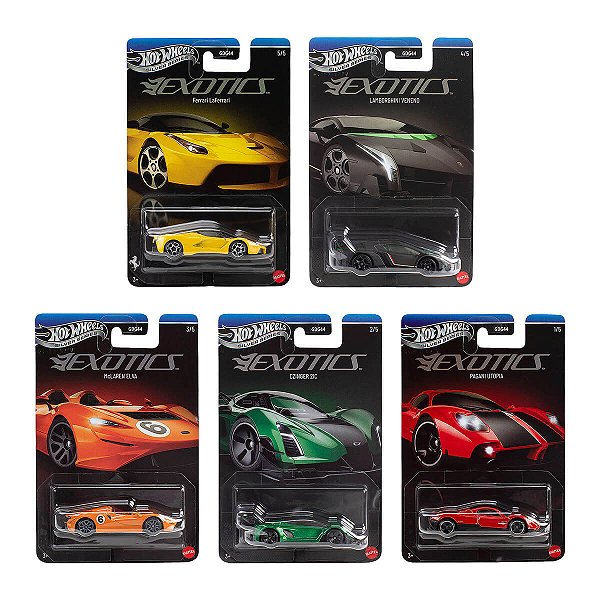 Carrinho Hot Wheels Silver Series Exotics Set Completo 2026 Lote U