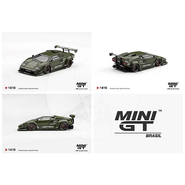 PRÉ-VENDA Mini GT #1416 Lamborghini Countach LB-WORKS Army Green 1:64