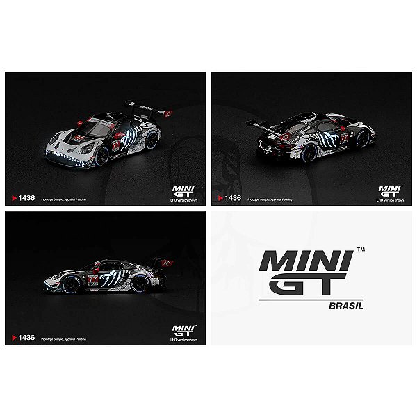 PRÉ-VENDA Mini GT #1436 Porsche 911 GT3 R (992) #77 AO Racing "Skeleton Rexy" 2026 IMSA Petit Le Mans 1:64